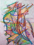 Crayon art is always fun. Like a dance and a free falling abstract.