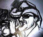 Mijn passie voor allerhande alternatieve muziek komt ook tot uiting in de vorm van portretschetsen uit magazines... Deze schets is van een bevriend kunstenares en is de zanger van onze band PURE KULT tribute band THE CULT.