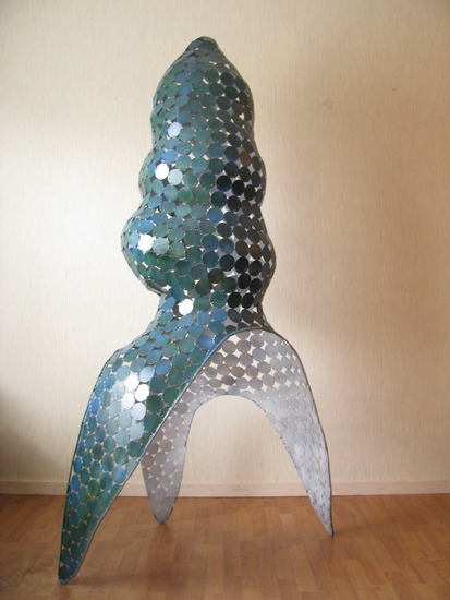 Constructie van stalen schijfjes. Geen titel. Edwin Brand, 2009.