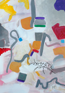 Abstracte werken met acrylverf op doek