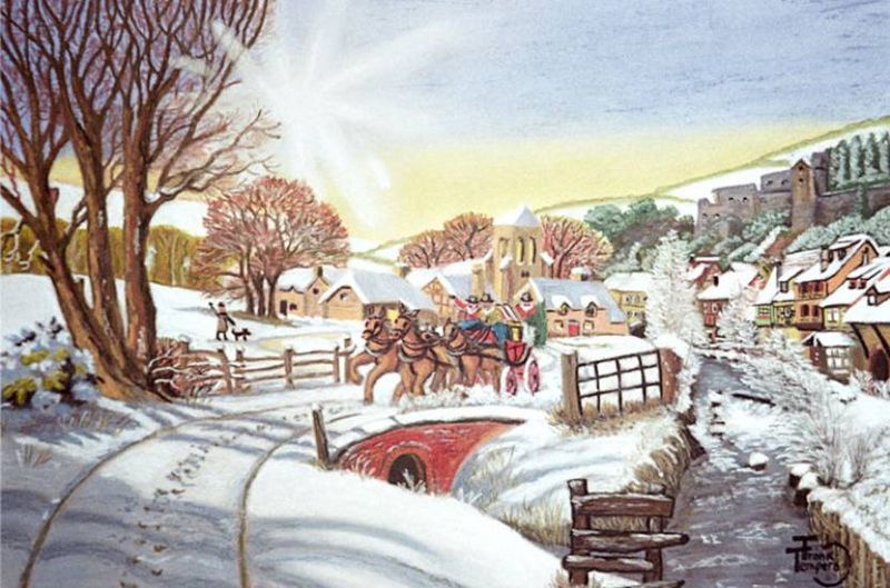 Postkoets in de winter