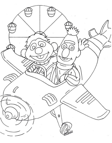 Kleurplaat kermis Echt 2003