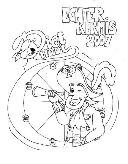 Kleurplaat kermis Echt 2007