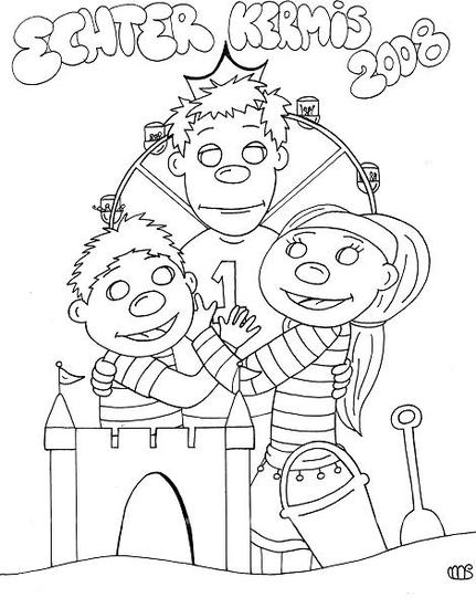 Kleurplaat kermis Echt 2008