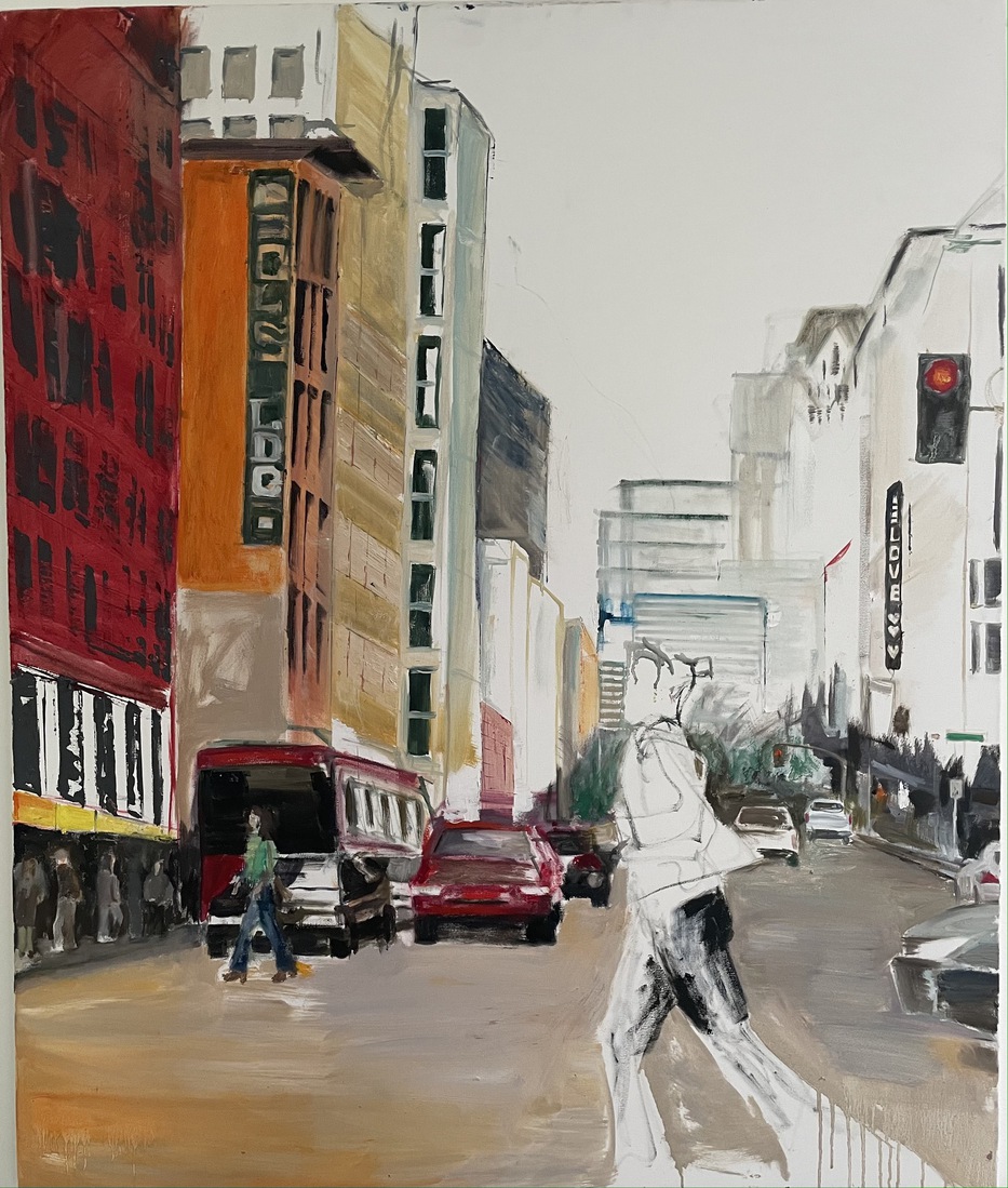 Vrouw alleen in de stad