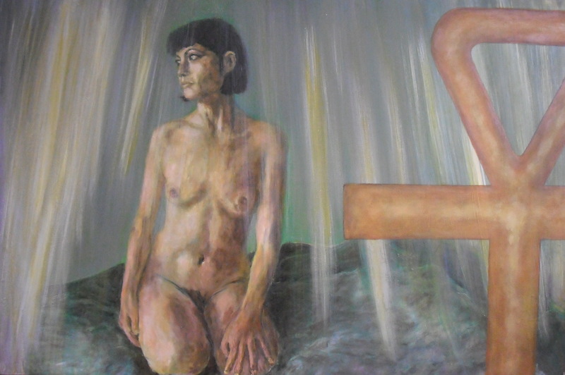 Esther met ankh-symbool.