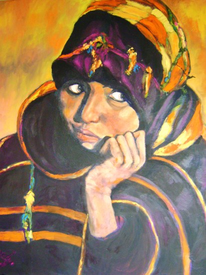 Meisje met donkere vest