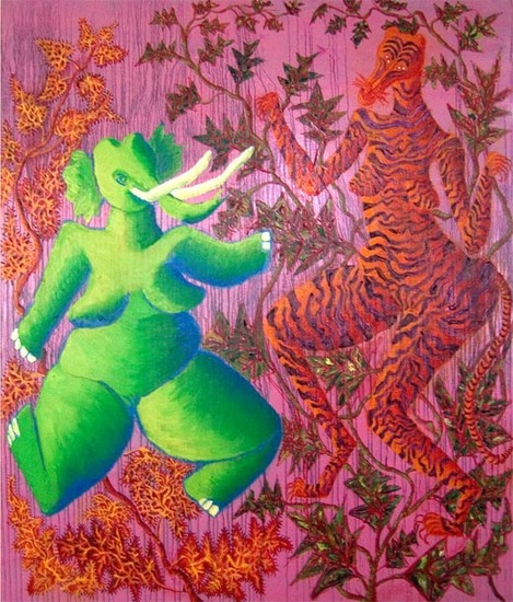 Olifantsvrouw en Tijgervrouw in de jungle