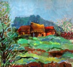 Landschappen met bossen, boerderijen, luchten en weersgesteldheden