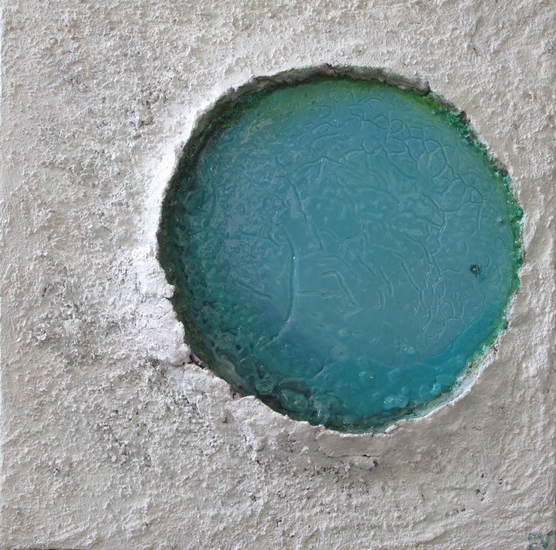 Krater in sneeuw