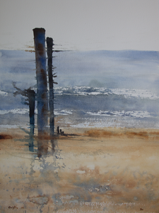 Watercolour paintings of maritime scenes.