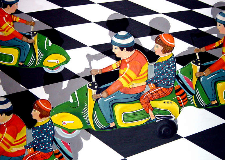 Stilleven met scooters