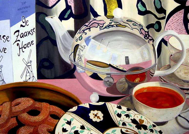 Stilleven met theepot