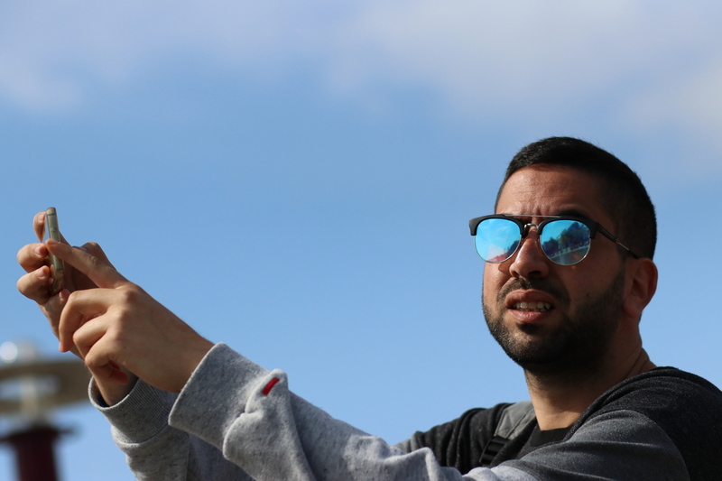 Poging een selfie te maken