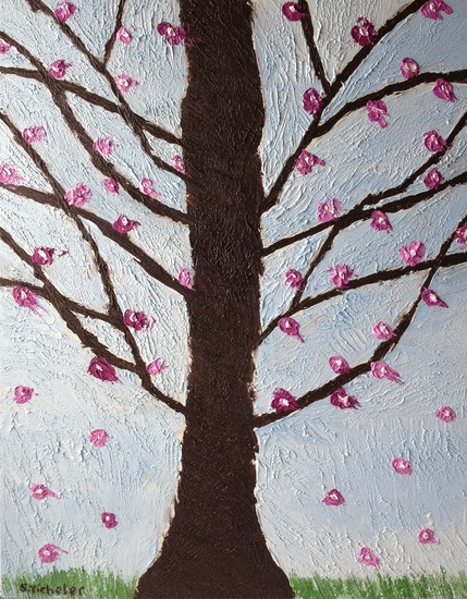 Paletmes bloesemboom