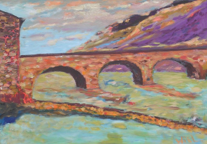 Historische brug over de rivier