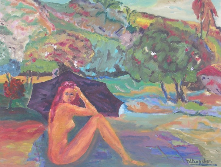 Vrouw zittend in de zon.