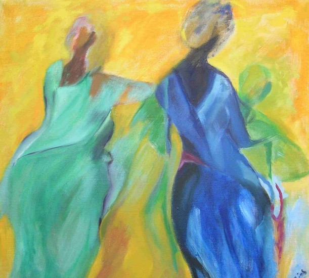 Vrouwen in beweging.