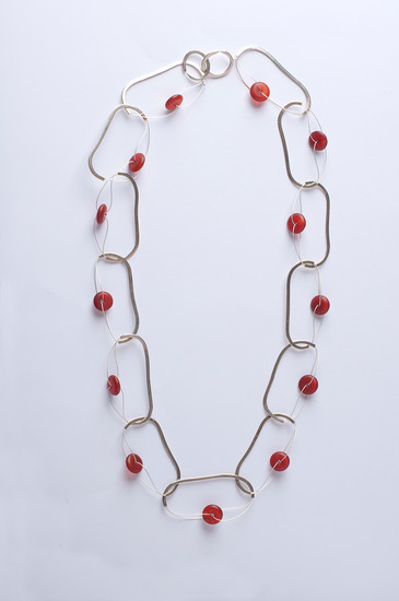 Schalelketting met ringetjes van jade