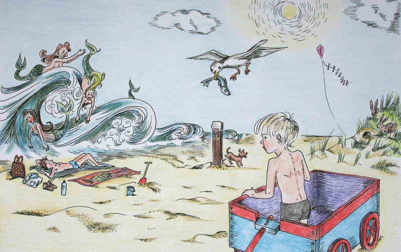 Papa, pas op voor de zee!