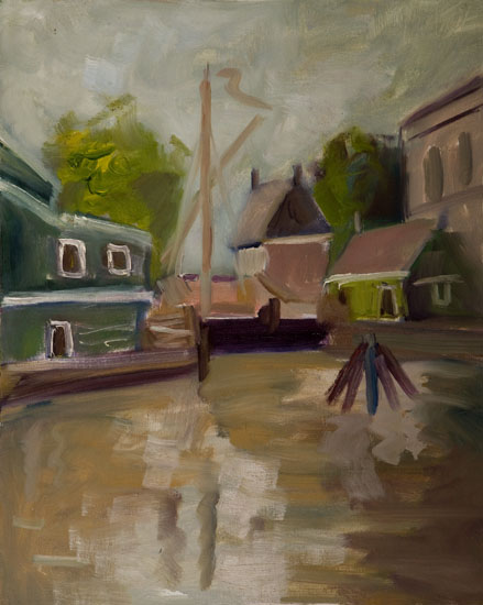 De dam en de sluizen aan de achterzaan