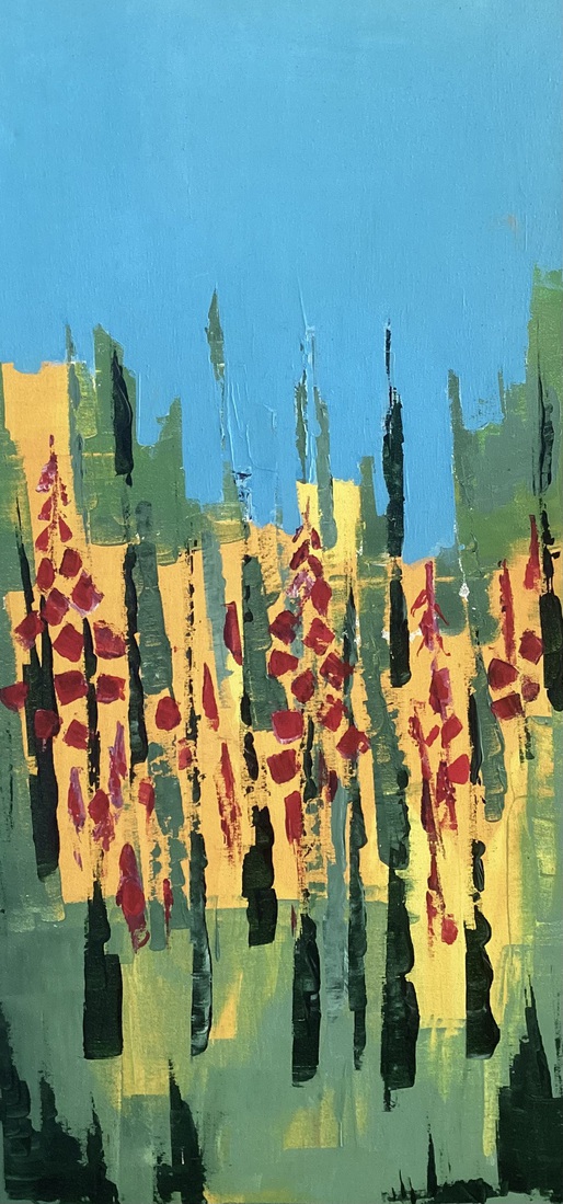 Lupines langs de wegkant