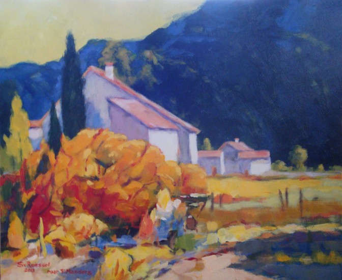 Landschap met huis naar Frans Manders