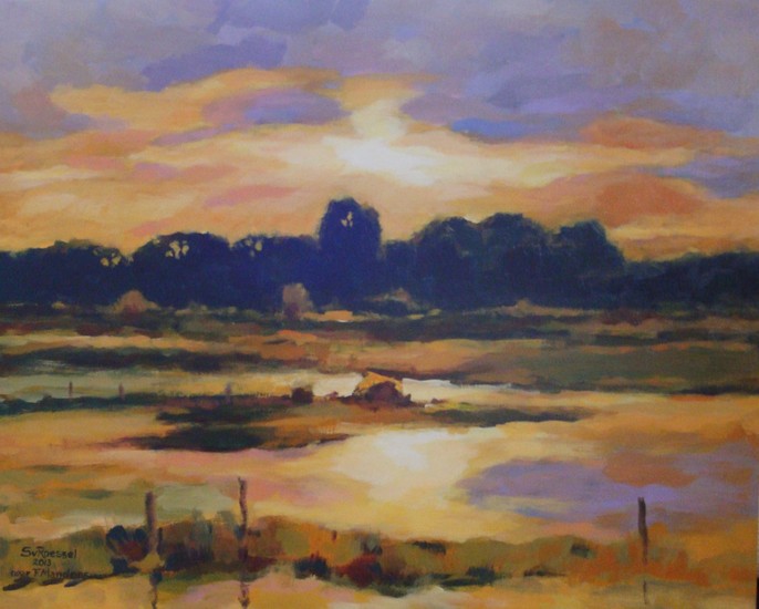 Ondergelopen Brabants landschap naar Frans Manders