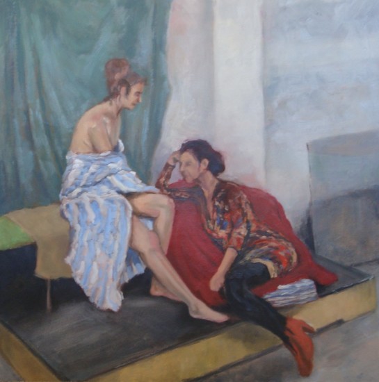 Twee zittende modellen