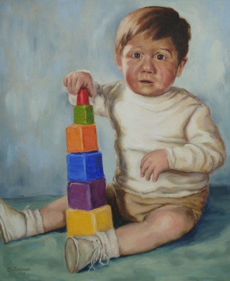 Zelfportret kleuter met blokken