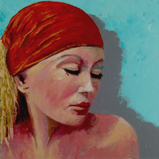 portret rode hoofddoek