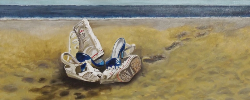 schoenen op het strand