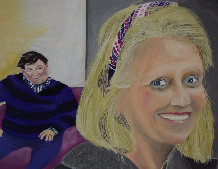 portret met toeschouwer