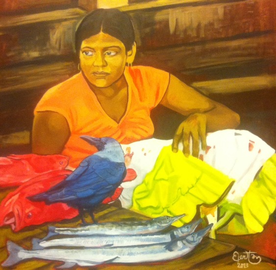 Visverkoopster Sri Lanka