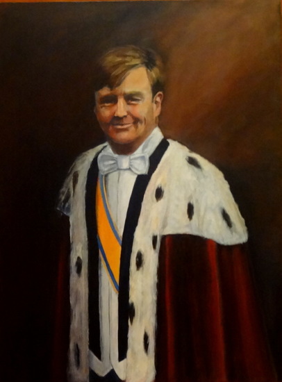 Staatsieportret Willem Alexander met koningsmantel