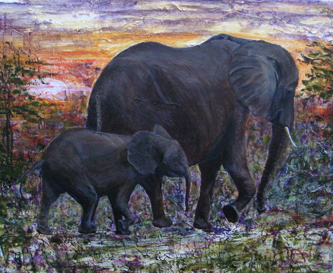 85. Twee olifanten op weg