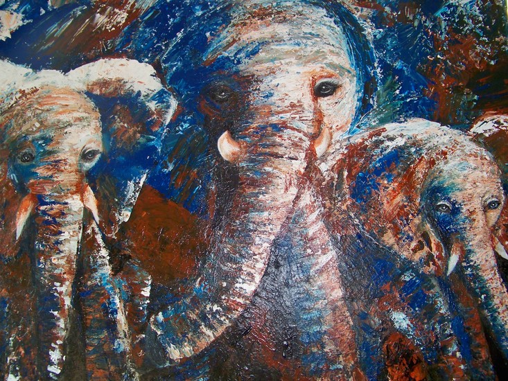 Aanstormende olifanten