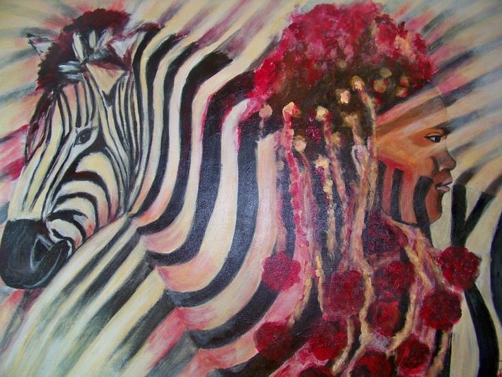 himbawoman met zebra