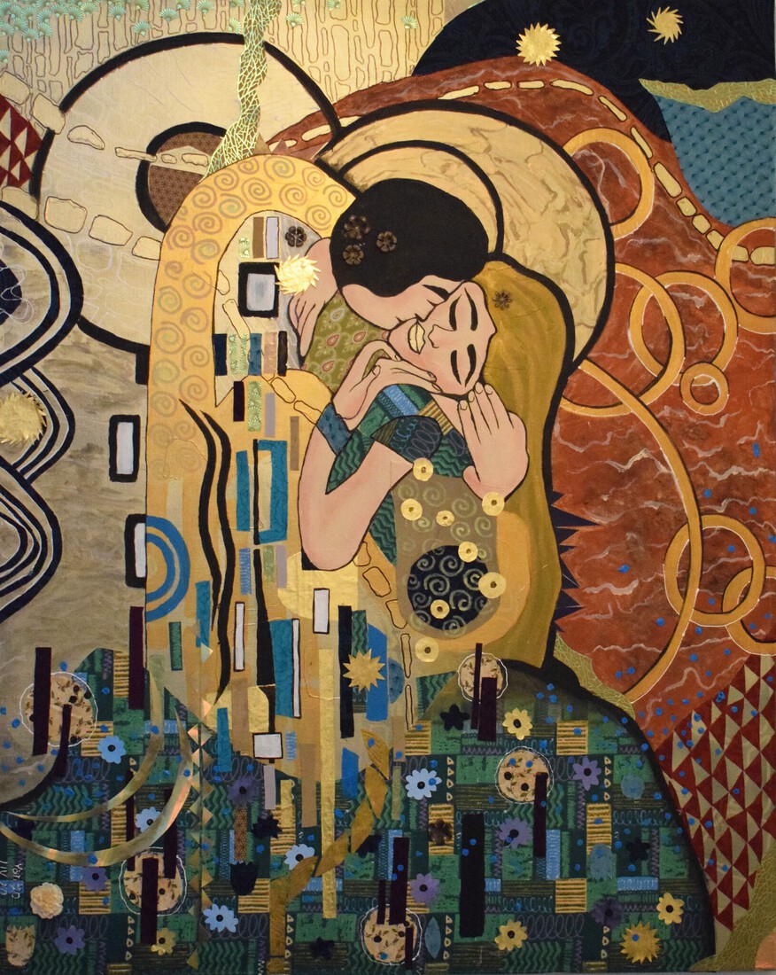De omhelzing (geïnspireerd door het werk van Gustav Klimt)