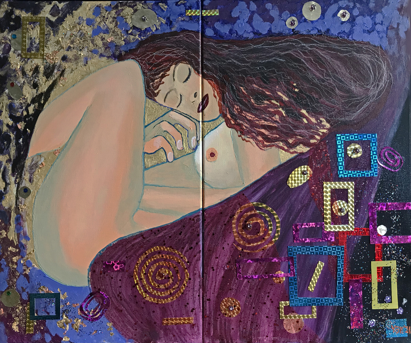 Tweeluik 'The purple lady'