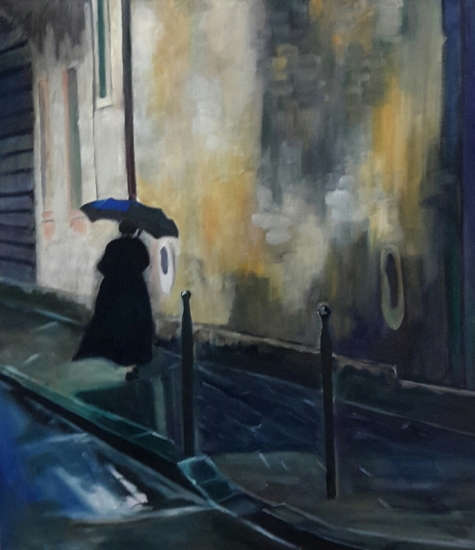 wandeling in de regen