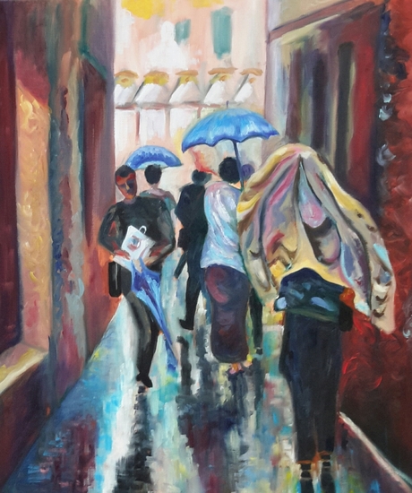 schuilen voor de regen