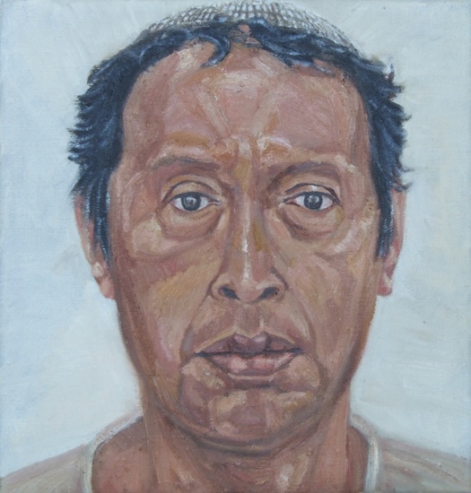 zelfportret met klein hoofddeksel