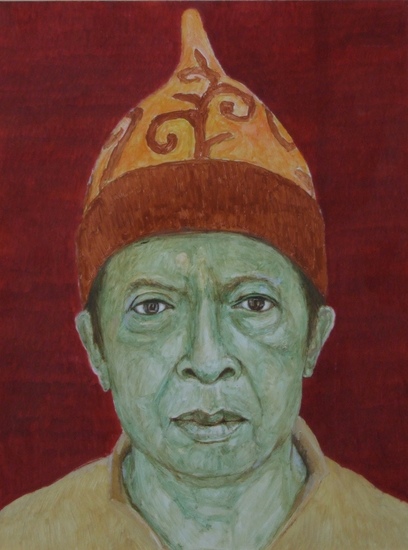 Zelfportret met vilten muts 2