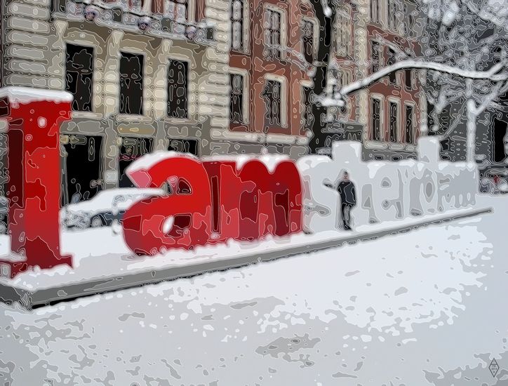 I Amsterdam in de Sneeuw