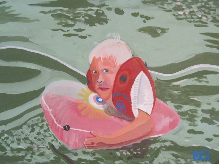 Zelfportret in zwembad