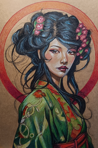 in 2008 begonnen met portret schilderen met acryl.