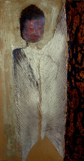 boeddha met palmblad