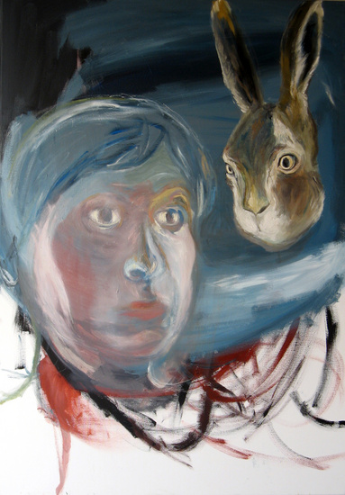 zelfportret met haas