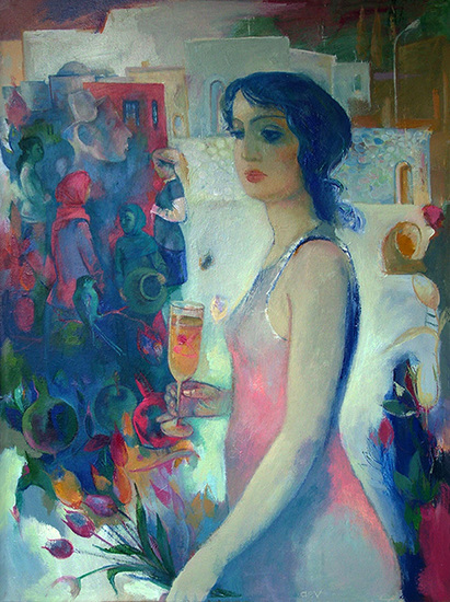 The girl with a juice